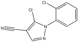 Molecular Structure of 102996-34-9 (5-Chloro-1-(2-chlorophenyl)-1H-pyrazole-4-carbonitrile)